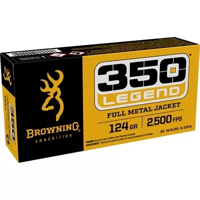 Browning .350 Legend Target 124 grain Full Metal Jacket ammunition