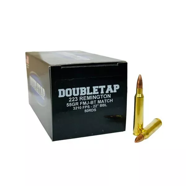 DOUBLETAP AMMO 223 REMINGTON 55gr FMJ-BT MATCH 50/BX