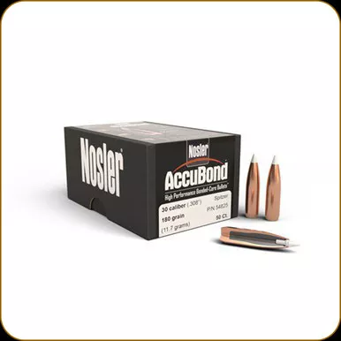 Nosler - 30 Cal - 180 Gr - AccuBond - Spitzer - 50ct - 54825