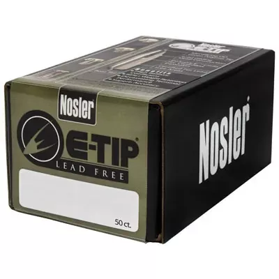 Nosler .30 Caliber 180 Grain E Tip Spitzer 50/Box (59180), Not Loaded
