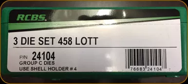 RCBS - 3 Die Set - 458 Lott - 24104