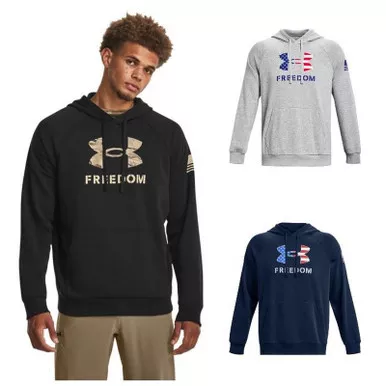 Under Armour 1379209 Men's UA Freedom Rival Fleece Big Flag Logo Hoodie